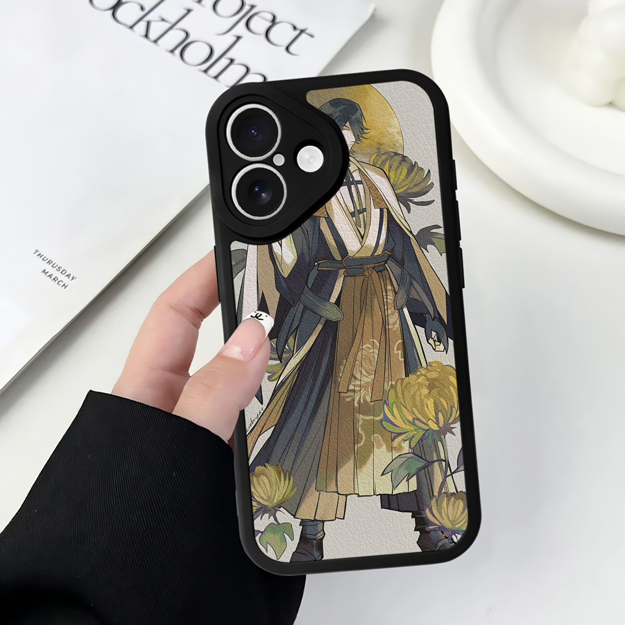 （画像用） 刀剣乱舞 Touken Ranbu 【iPhone 16シリーズ対応】シリコンスマホケース（レザー調） 材質：シリコン